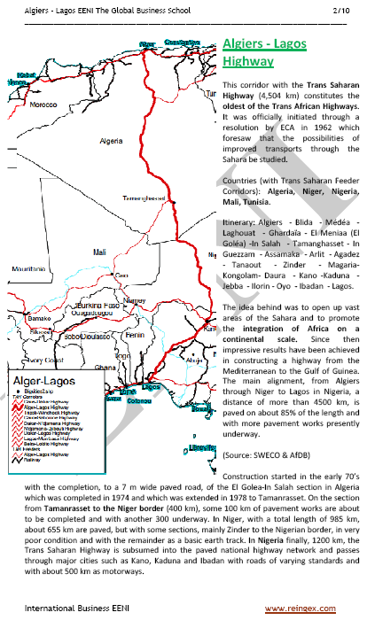 Argel-Lagos Corridor (Trans-Saharan Highway)