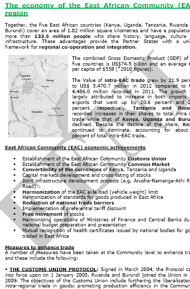 East African Community (EAC) Kenya, Uganda, Tanzania, Rwanda, South Sudan, and Burundi