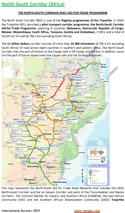 North-South Corridor: Botswana, the DR Congo, Malawi, Mozambique, South Africa, Tanzania, Zambia, and Zimbabwe