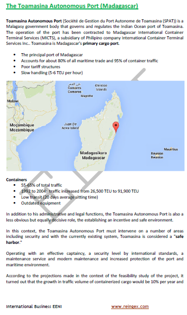 Ports of Madagascar, Toamasina, Tamatave, and Ehoala (Maritime Transport Course Master)