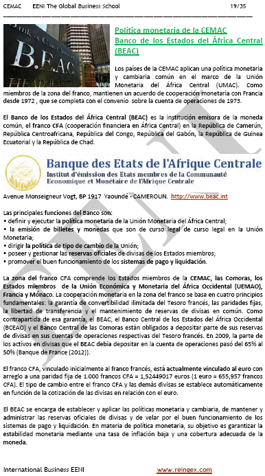 Negocios: Banco de Estados de África Central