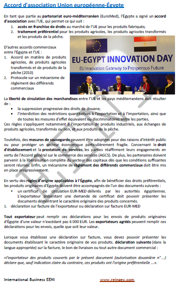 accord de partenariat Union européenne-Égypte