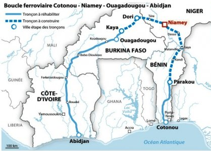 Benin, Niger, Burkina Faso, Ivory Coast Railway Loop