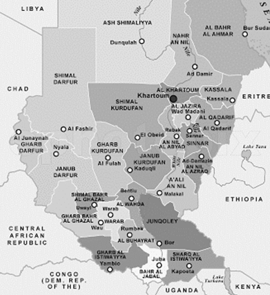 Negócios nas wilayas (Estados) da República do Sudão