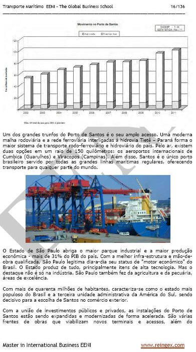 Curso Mestrado Transporte Marítimo: Porto do Santos Brasil